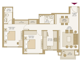 Hiranandani Thane 2BHK Plan