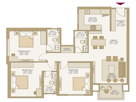 Hiranandani Thane 3BHK Plan
